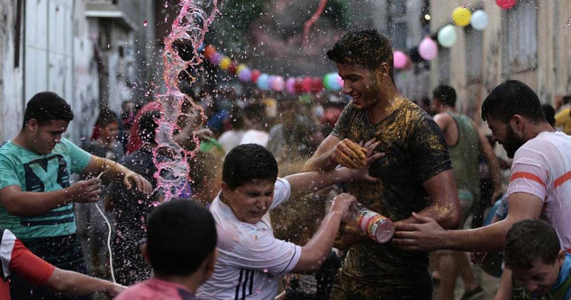 مهرجان الألوان في مخيم جباليا شمال قطاع غزة