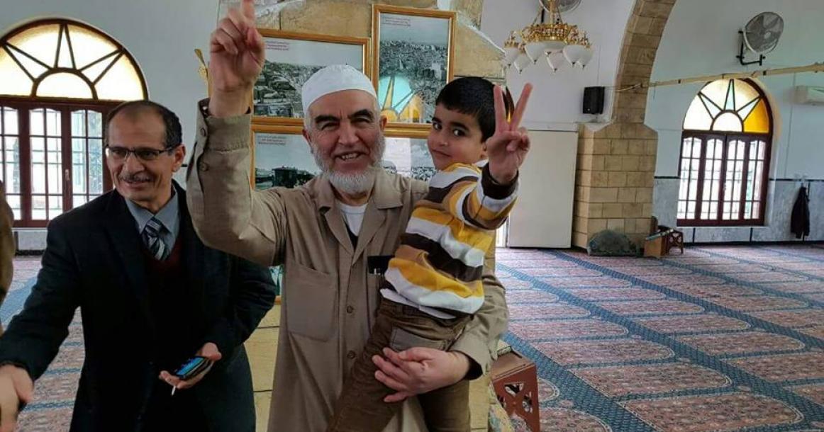 استقبال الشيخ رائد صلاح بمدينة يافا المحتلة