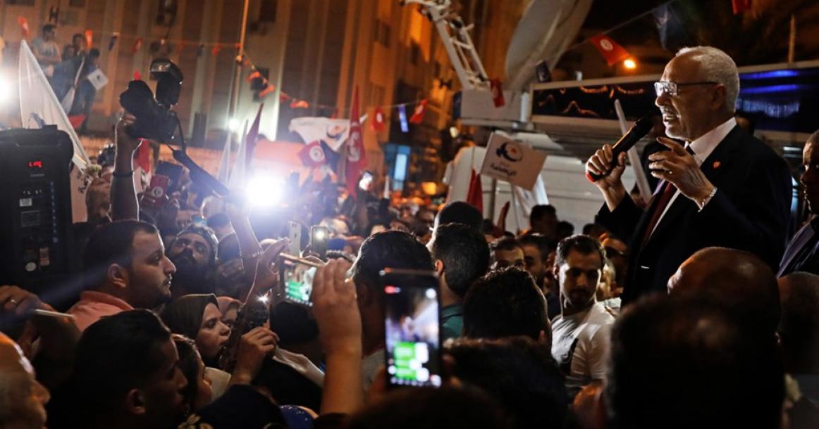 حزب النهضة التونسي يحتفل بفوزه