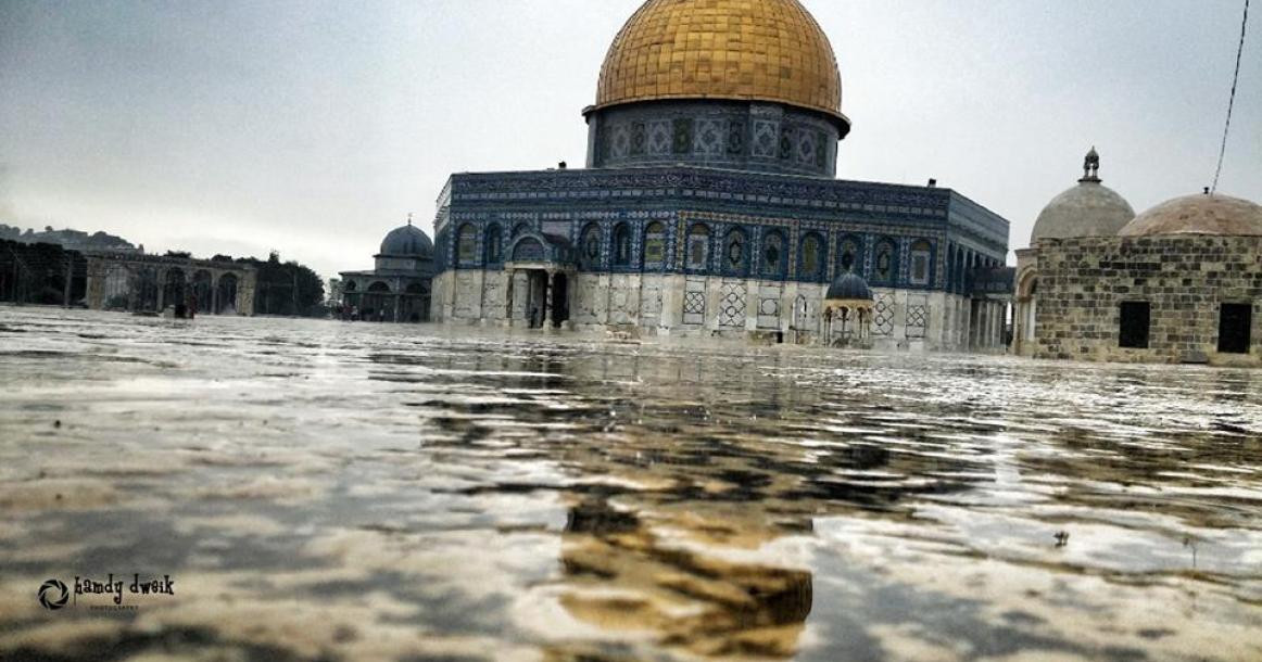 تساقط الثلوج على المسجد الأقصى