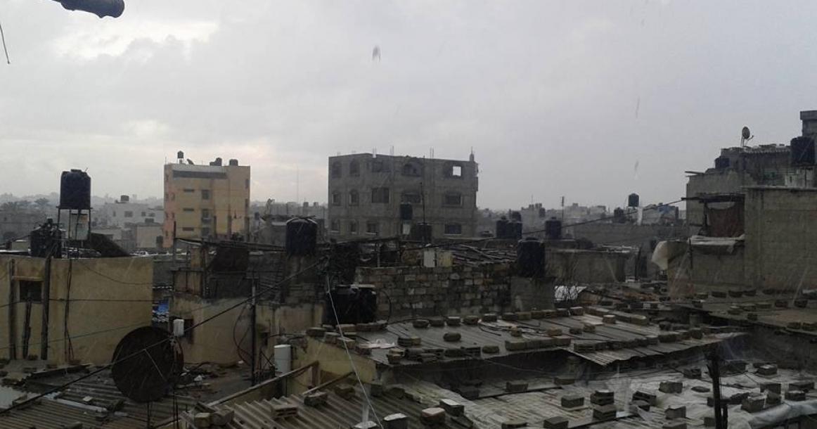 تساقط الأمطار على محافظات قطاع غزة