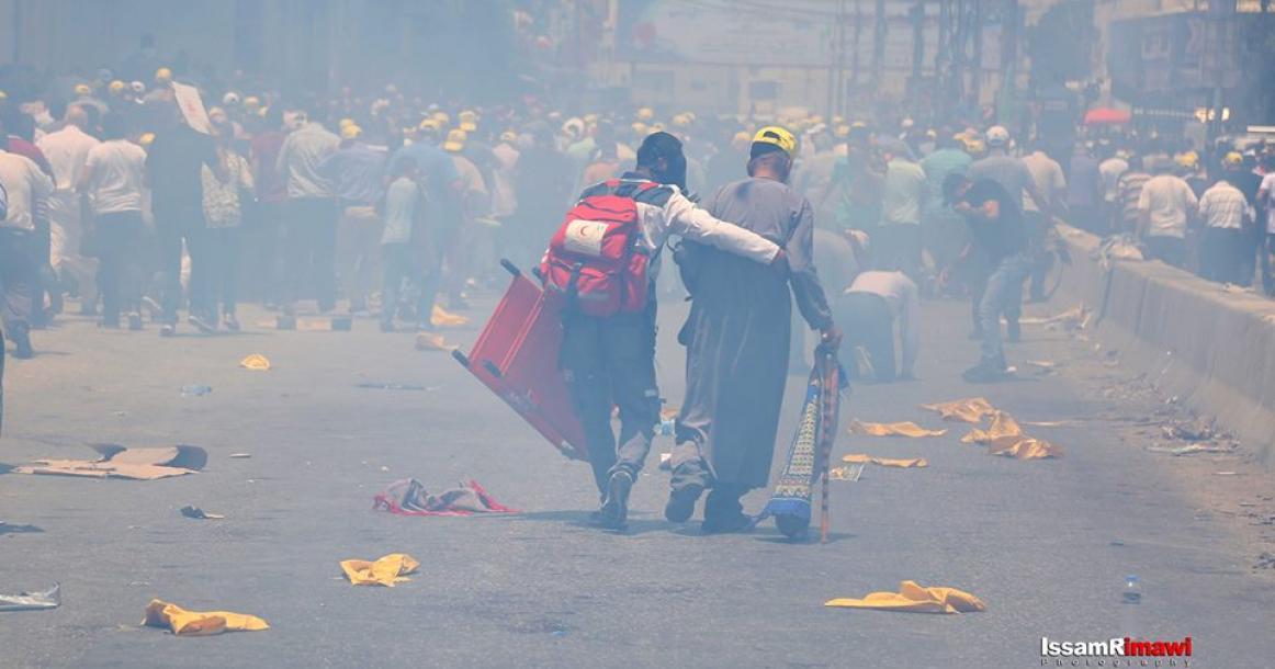 المواجهات مع قوات الاحتلال على حاجز قلنديا