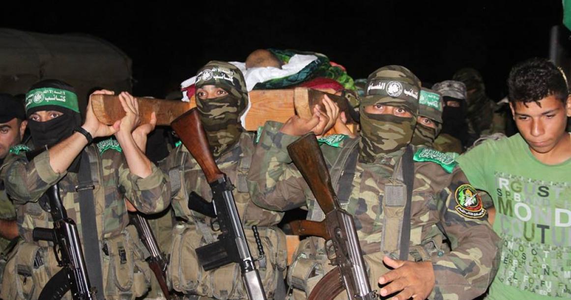 جنازة القسامي أحمد أبو مزنة وسط القطاع