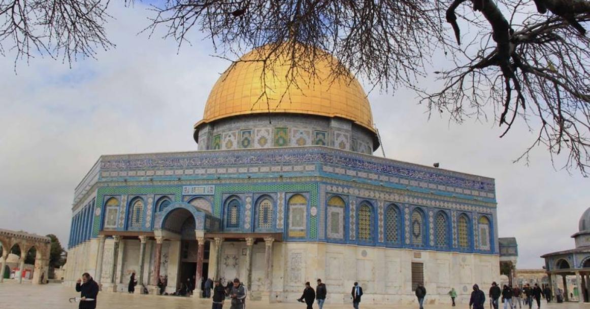 الأجواء الماطرة في المسجد الأقصى