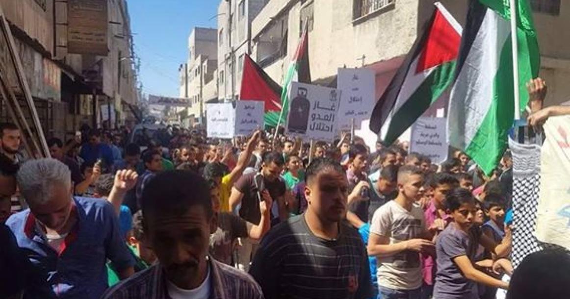 مظاهرات بالأردن احتجاجاً على اتفاقية الغاز مع الاحتلال