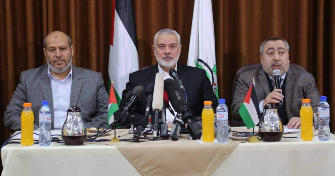 لقاء هنية مع نخبة من الإعلاميين في غزة