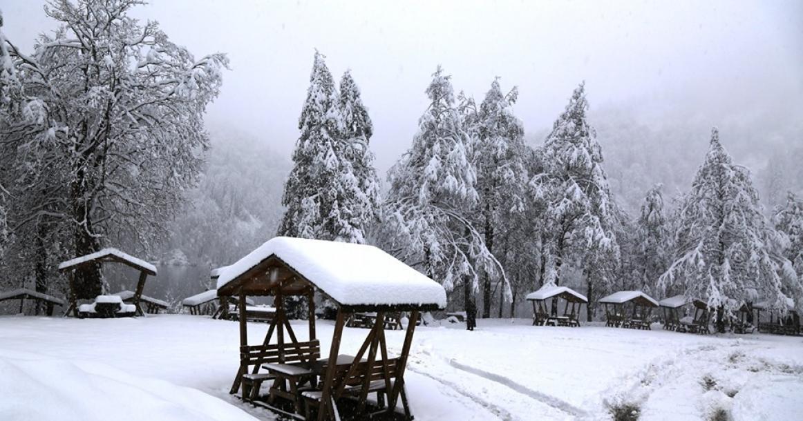محمية "بورجكا قرة غول" في تركيا ، تكتسي باللون الأبيض