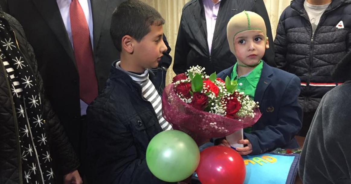 استقبال الطفل أحمد دوابشة  بنابلس