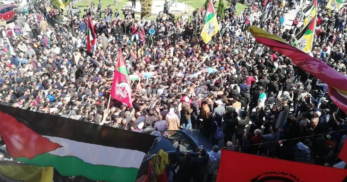 انطلاق جنازة الشهيدين حمدان ونوري بنابلس
