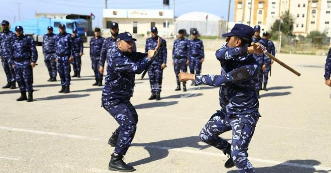 عروض عسكرية نفذتها قوات التدخل وحفظ النظام بشرطة خانيونس