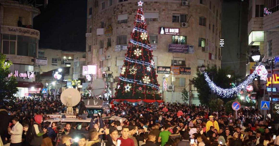 إضاءة شجرة الميلاد في رام الله