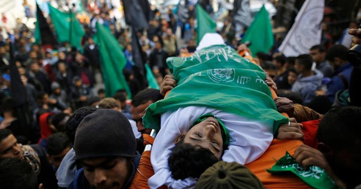 تشييع جثمان الشهــيد "أبو مساعد" بالمغازي