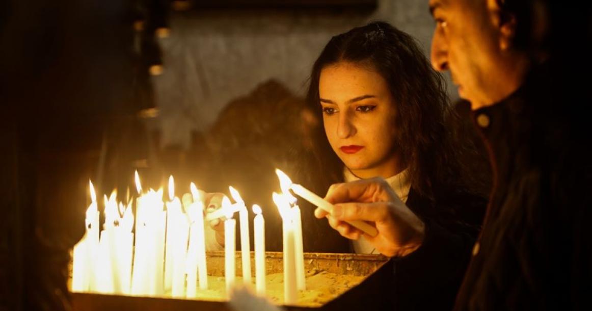 احتفالات المواطنين المسيحيين في غزة بعيد الميلاد وفق التقويم الشرقي