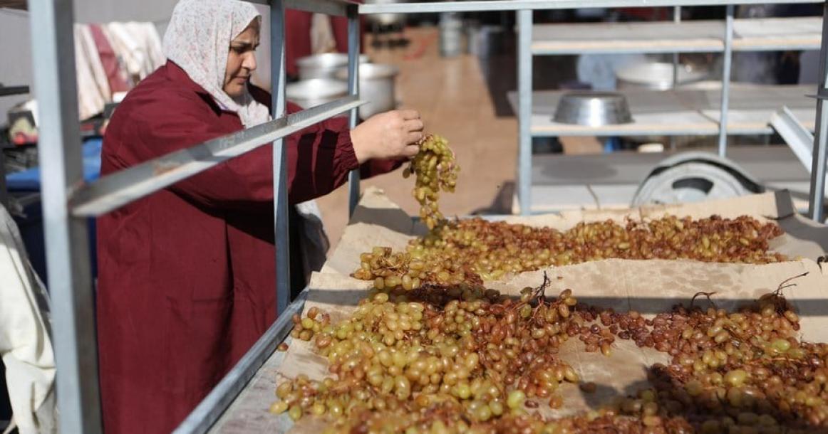 نساء في الخليل ينتجون أنواع مختلفة من منتجات العنب