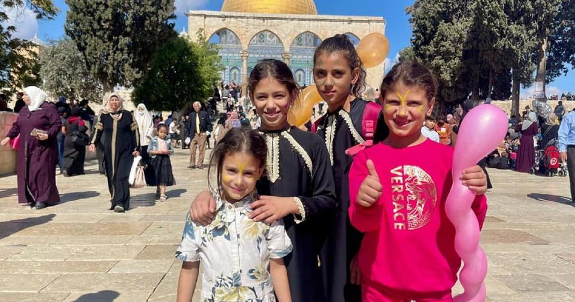 مشاركة الأطفال في الاحتفال بذكرى المولد النبوي في الأقصى
