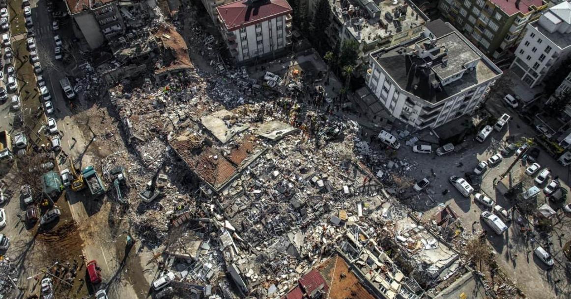 صور جوية لآثار الدمار التي خلفها الزلزال بولاية كهرمان ماراش جنوب تركيا