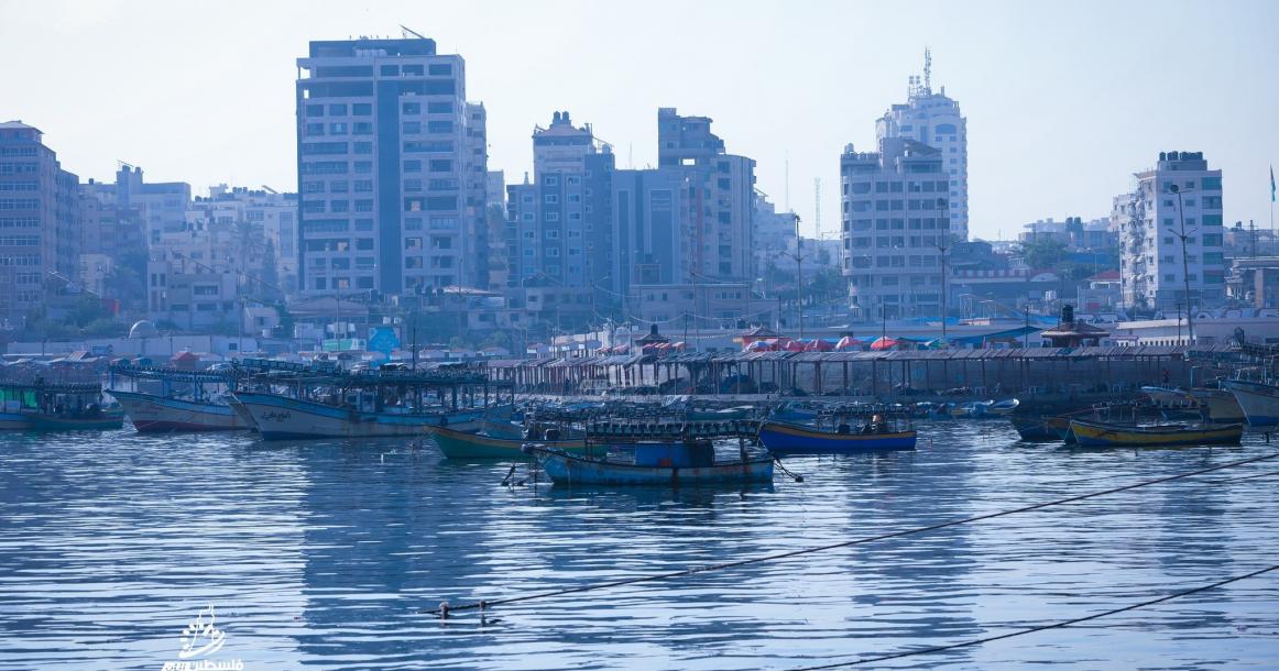 ميناء غزة البحري صباح اليوم