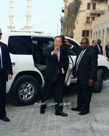 كي مون يصل غزة عبر معبر بيت حانون