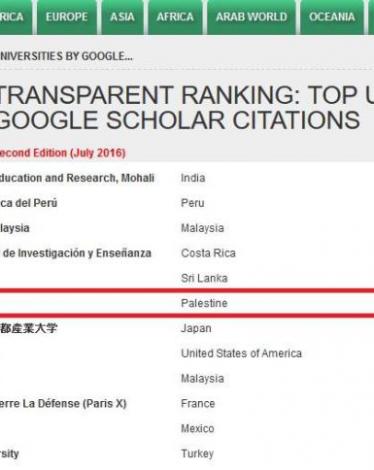 تصنيف جامعة بيرزيت