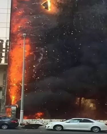 حريق هائل بفندق بمكة المكرمةحريق هائل في منطقة تجارية بالعاصمة الأردنية