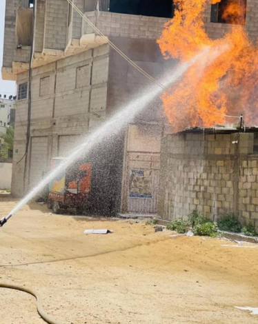 حريق كبير في منازل المواطنين وسط مدينة غزة