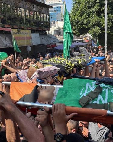 جماهير غفيرة تشيع الشهداء الأربعة في جنين