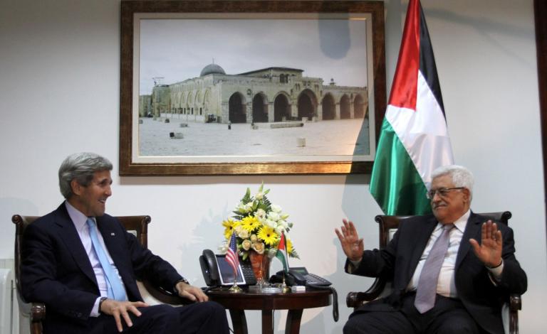 US-Secretary-of-State-John-Kerry-meets-with-Palestinian-President-Mahmoud-Abbas-in-Ramallah