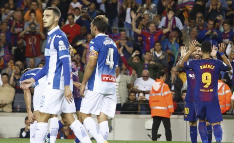 برشلونة يمطر شباك إسبانيول بخماسية نظيفة