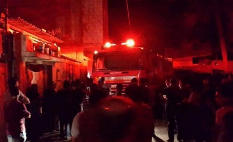 حريق منزل خانيونس