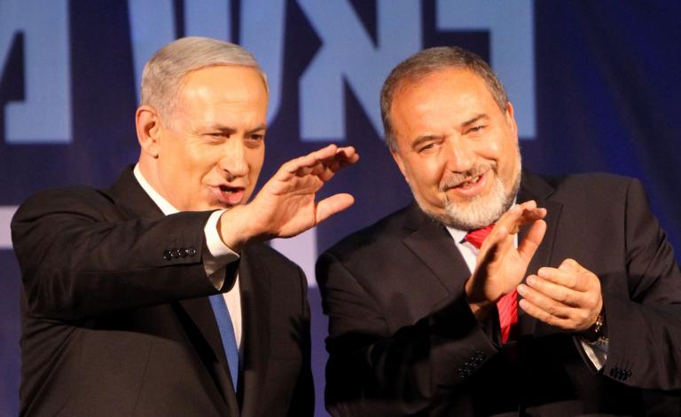 Head-of-the-Likud-party-ans-Israels-Prime-Minister-Benjamin-Netanyahu-and-leader-of-the-Israel-Beiteinu-party-Avigdor-Liberman
