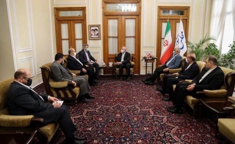 تفاصيل لقاء وفد قيادي بحماس برئيس البرلمان الإيراني