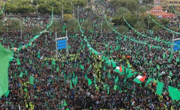 مسيرة بيت دجن تحيي الانطلاقة ال35 لحركة حماس