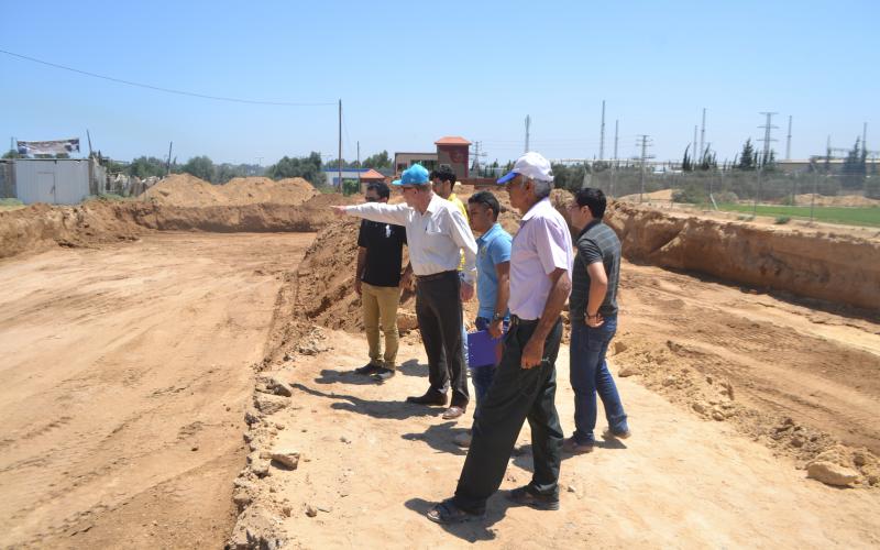 البدء بإنشاء مدرجات الملعب البلدي بالنصيرات