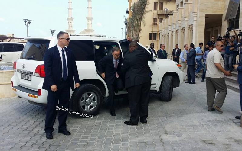 كي مون يصل غزة عبر معبر بيت حانون