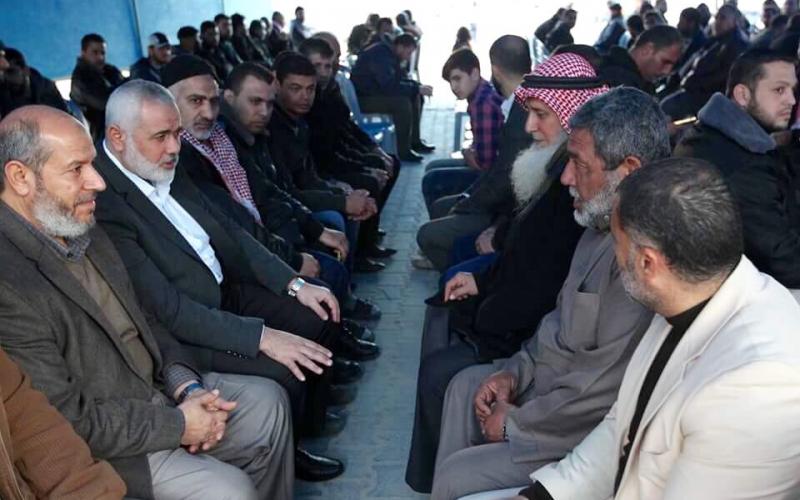 زيارة هنية عزاء الشهيد القسامي محمد وليد القوقا