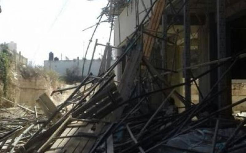 انهيار سقالة بناء برام الله