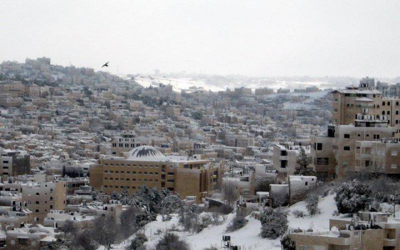 صور تساقط الثلوج في مدينة الخليل