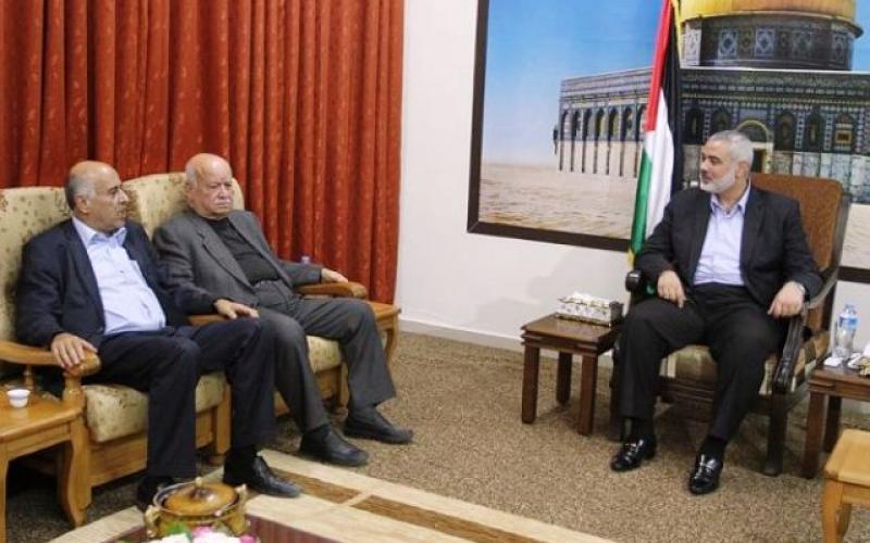 هنية يستقبل الرجوب ويدعو لاستثمار الأجواء الإيجابية