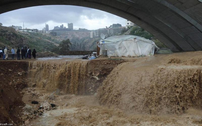 صور.. الأمطار تشل الحركة في لبنان