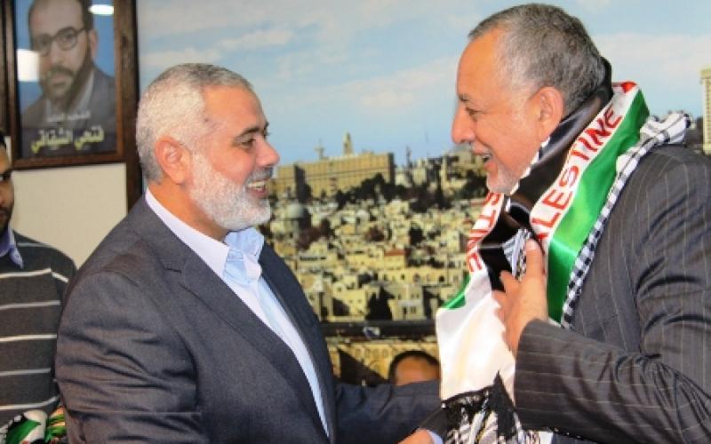 بالصور..هنية يستقبل الوفد الرياضي المصري