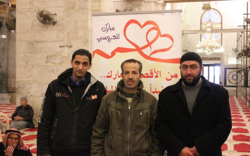 بالصور.. محمد ولينا عروسين جديدين في الأقصى