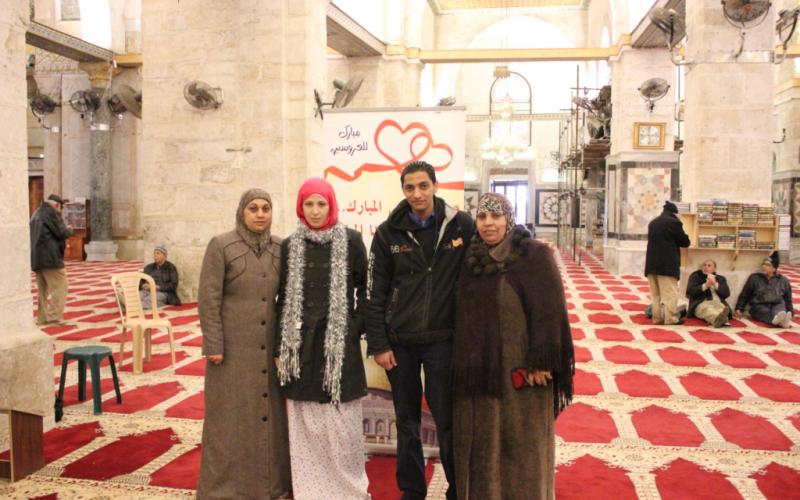 بالصور.. محمد ولينا عروسين جديدين في الأقصى