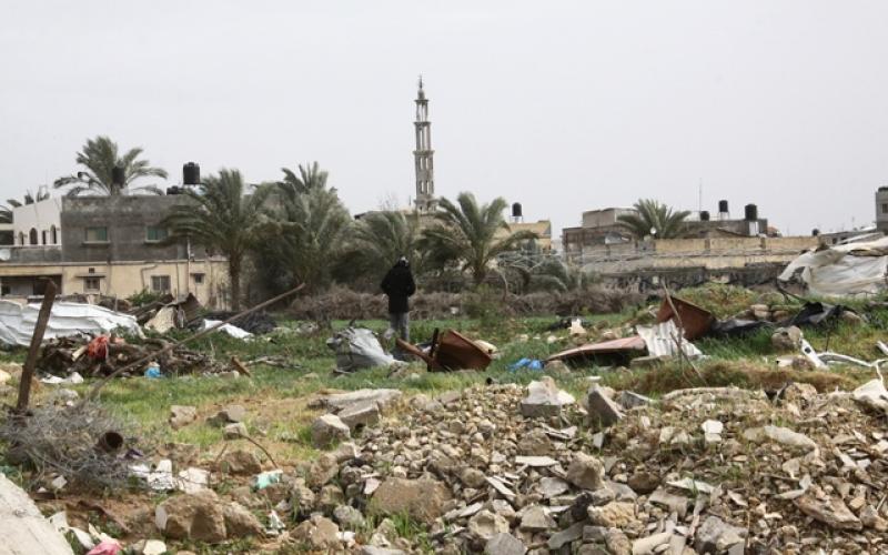 صور: آثار المنخفض بشوارع خزاعة المدمرة‏
