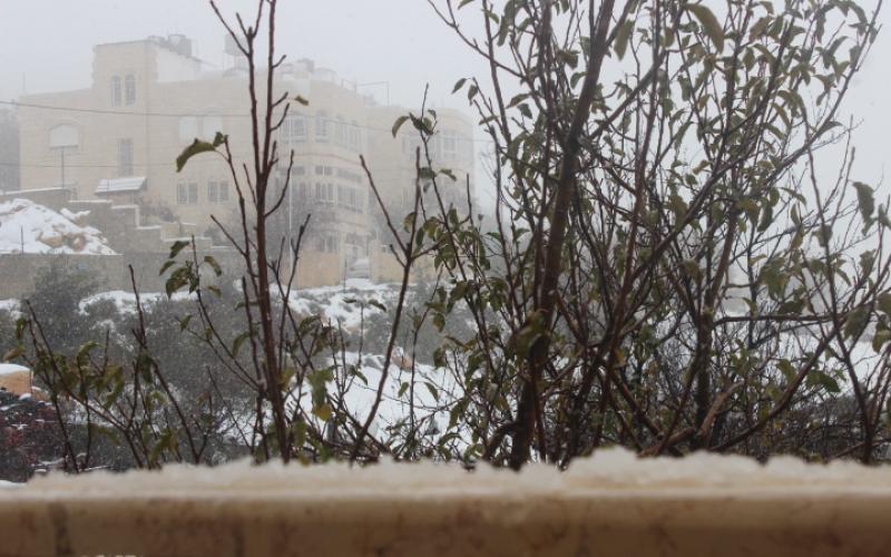 صور: تجدد تساقط الثلوج على الخليل