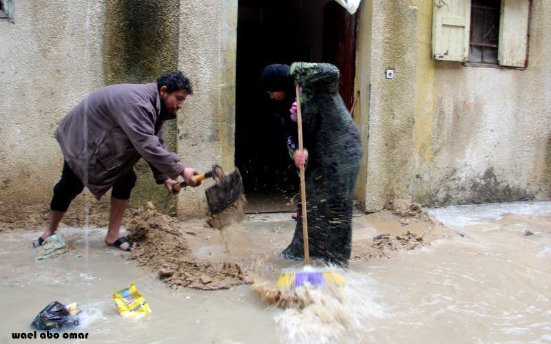 صور: غرق منطقة زعرب في رفح
