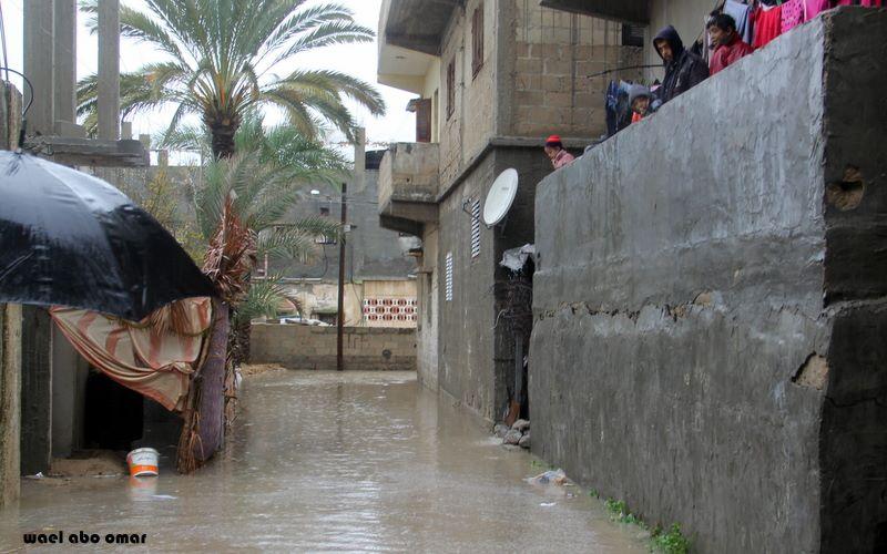 صور: غرق منطقة زعرب في رفح