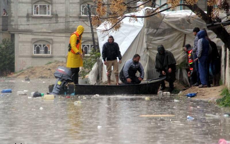 صور: غرق منطقة زعرب في رفح