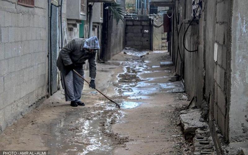 صور: معاناة اللاجئين جنوب قطاع غزة بفعل المنخفض