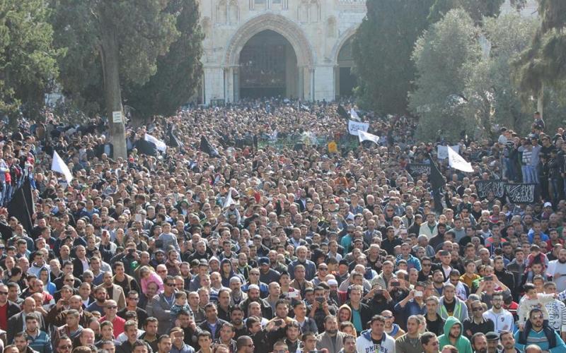 صور: وقفة بالأقصى نصرة للنبي الكريم
