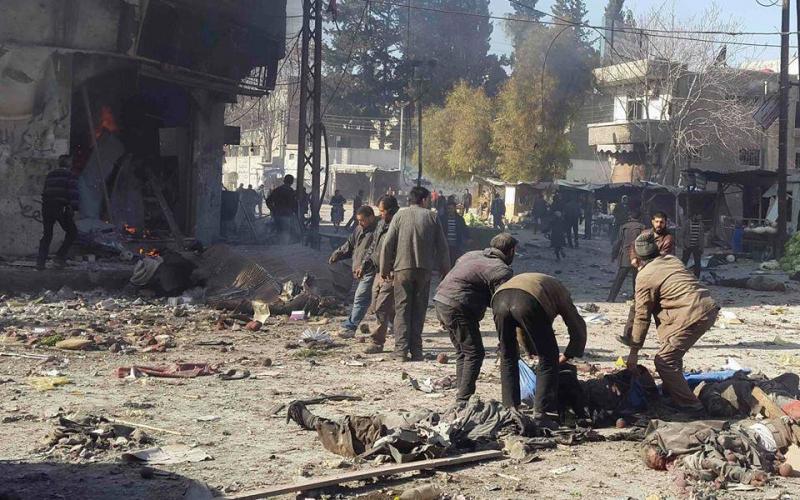 صور: قتلى وجرحى بغارة للنظام بريف دمشق